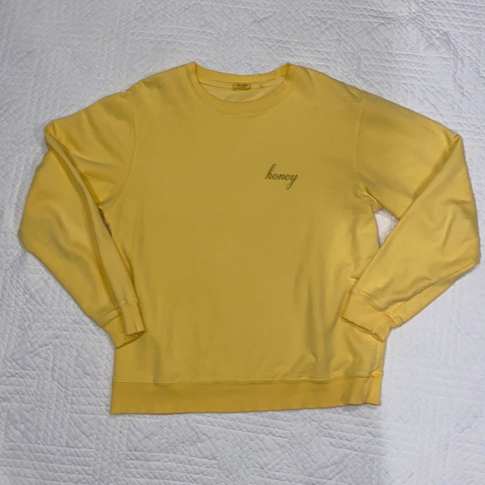 Yellow “Honey” embroidered Brandy Melville Crewneck
